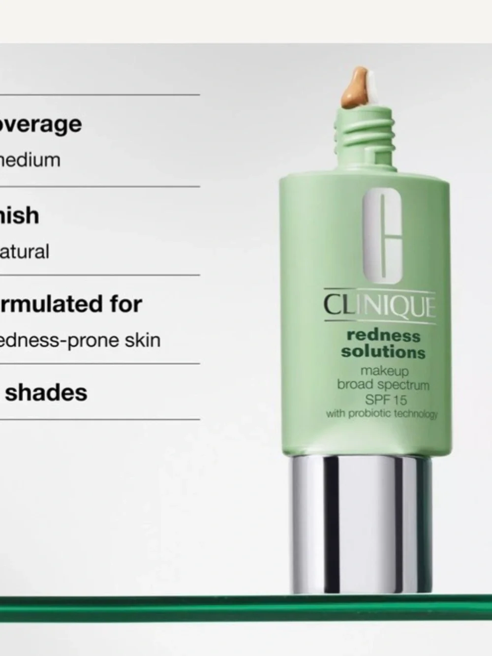 Clinique Redness Solutions Makeup SPF 15 Probiotic Technology02 Calming Fair NEW